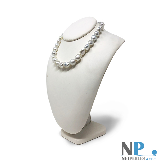 Collier de perles d'Australie blanches baroques 